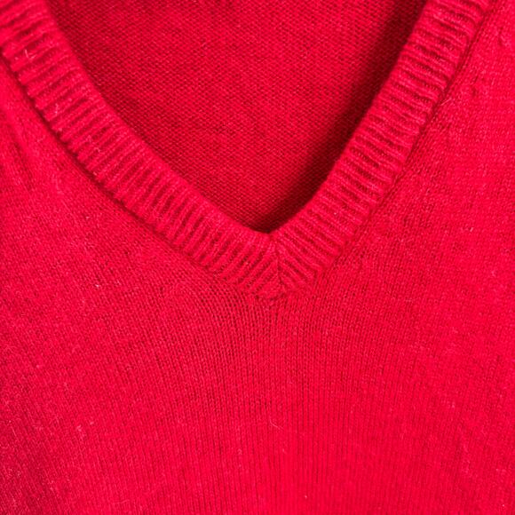 Vintage L.L. Bean Men's Red Lambs Wool Sweater Vest Made in Scotland Size L - Picture 3 of 5